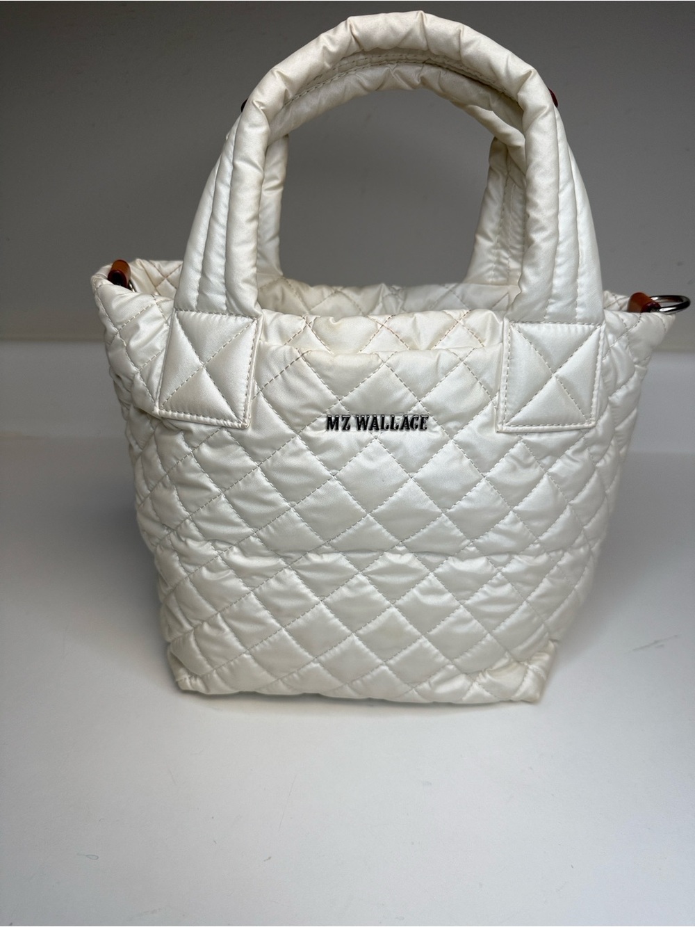 MZ Wallace Mini Metro Tote Deluxe Pearl no strap